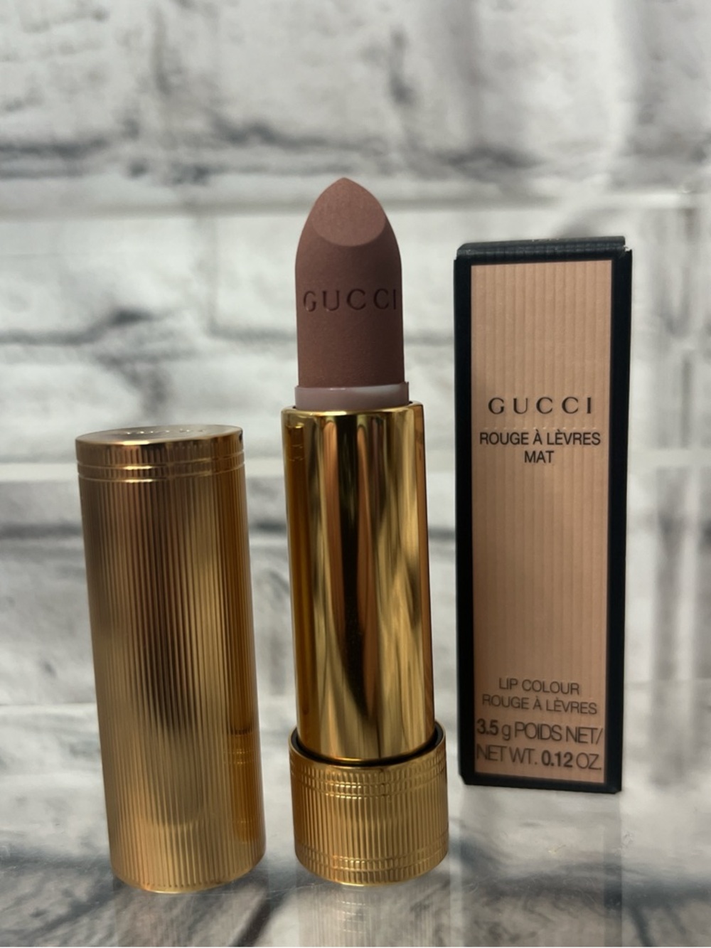 Nib! Gucci Matte Lipstick in Sonia Light Beige